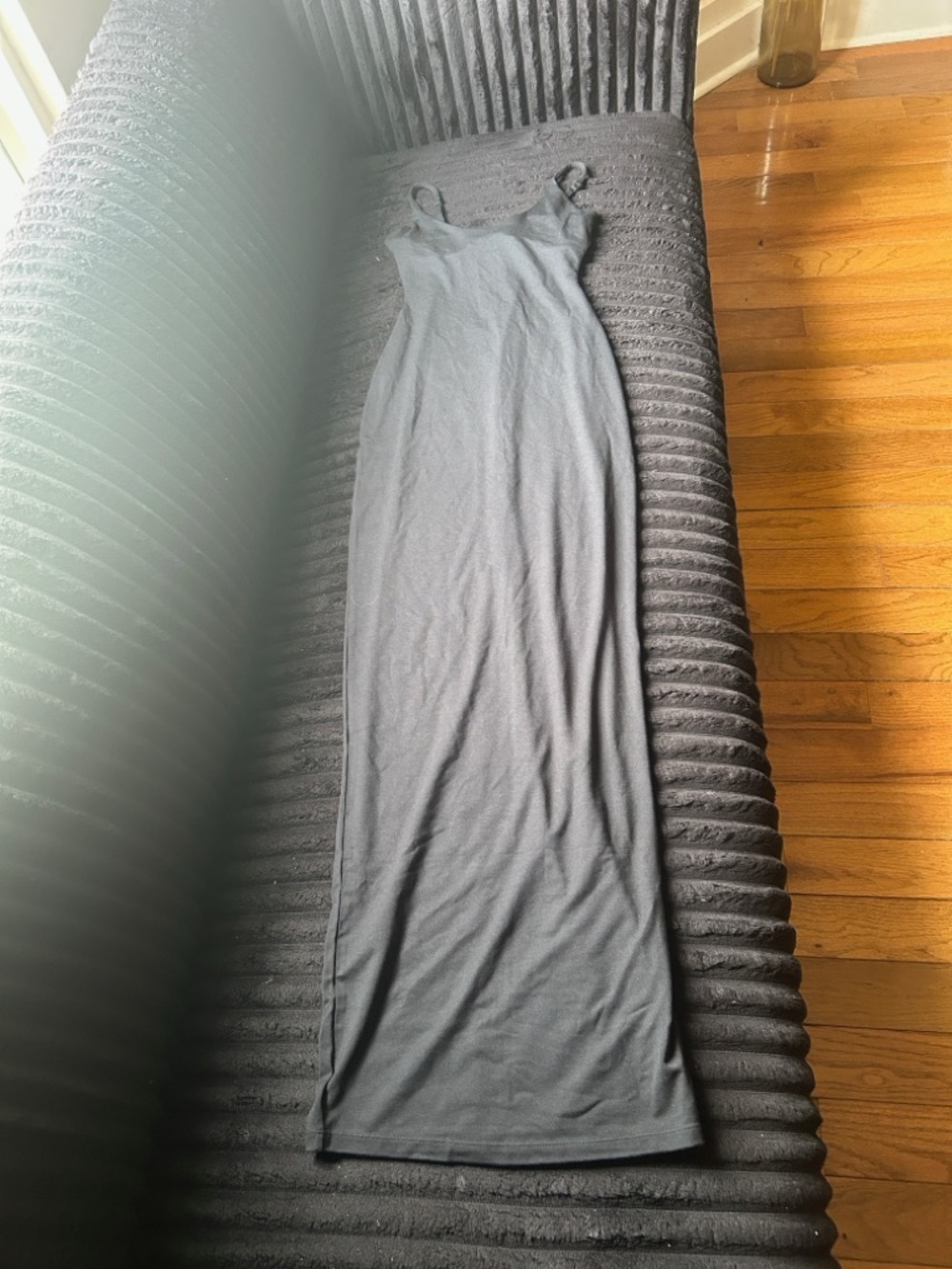 Skims Smooth Lounge Skimpy Scoop Neck Dress• NWT • Never •Obsidian (Black) • XXS